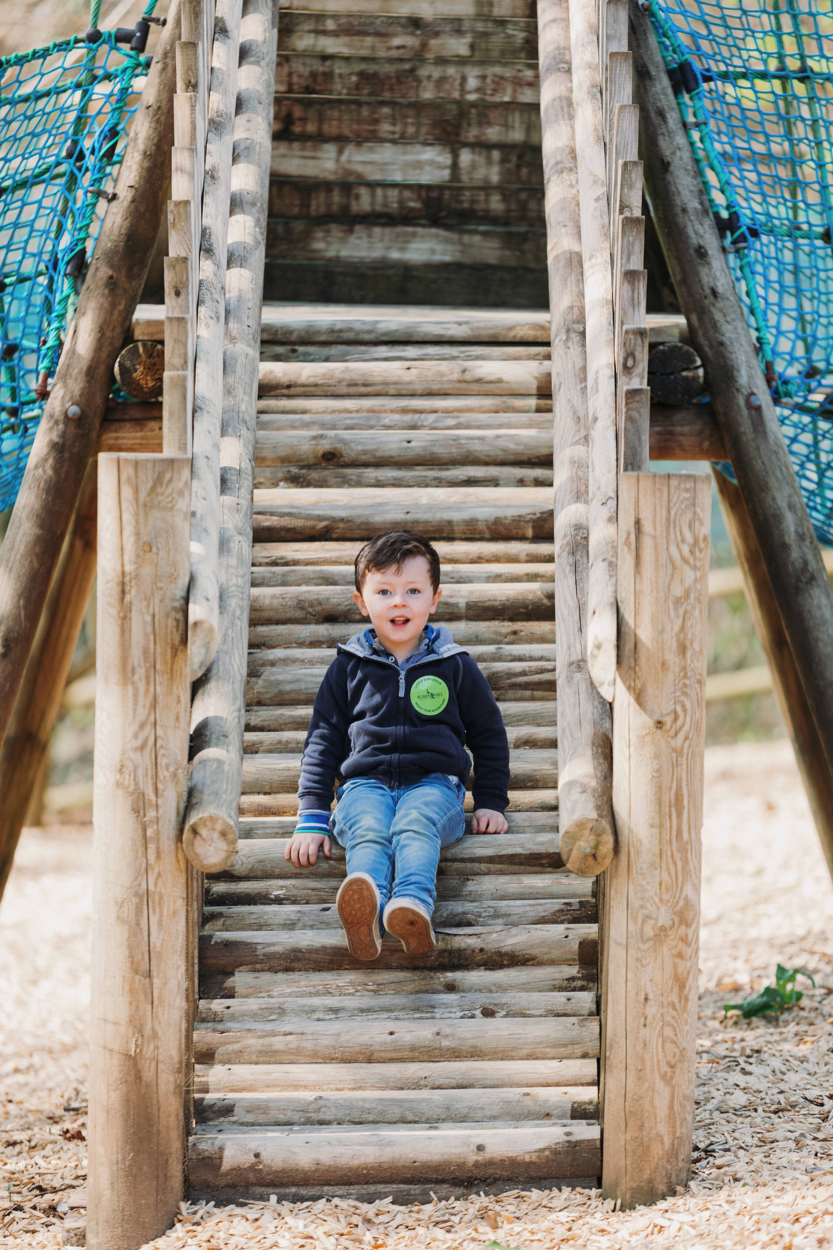 Young boy on play area