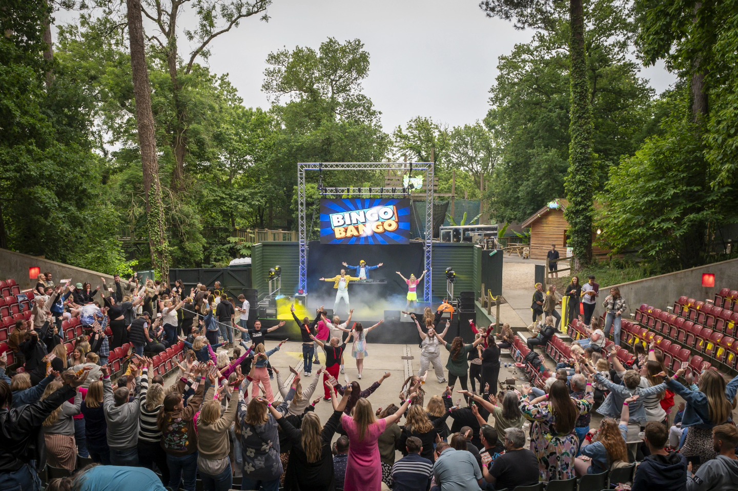Crowd of people dancing 