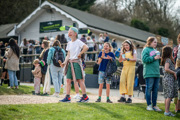 Children laughing at Robin Hill Adventure park holding ice creams