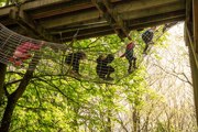 Children Playing on wire tunnel